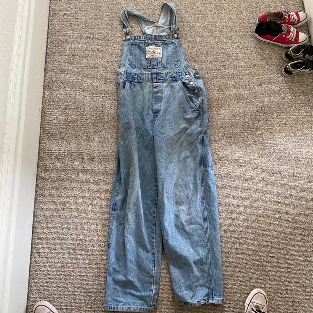 light wash denim old hollywood vintage overalls size medium
